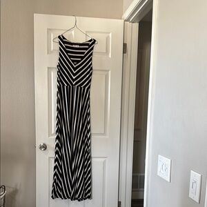 Black and White Striped Maxi Dress